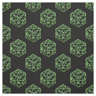 Grönt D20 Mönster Fantasy Tabletop RPG Dice Tyg