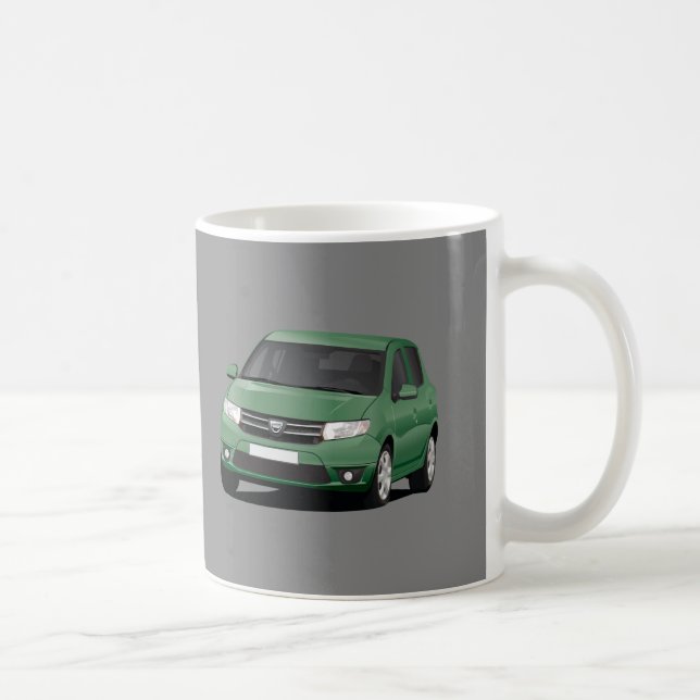 Grönt Dacia Sandero 2 x bild Kaffemugg (Höger)