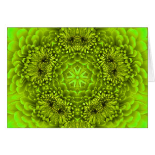 GRÖNT DAHLIA FLOWER PETALS HÄLSNINGSKORT