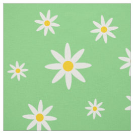 Grönt Daisy Fabric Tyg