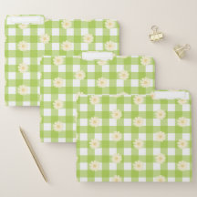 Grönt Daisy Gingham Mönster