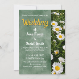 Grönt Daisy Katolska Bröllop Inbjudningar