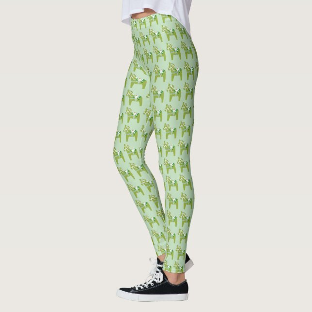 Grönt Dala Horse Leggings (Vänster)