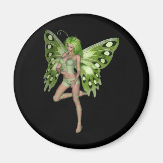 Grönt Dam Fairy 8 - 3D Fantasy Art - Magnet