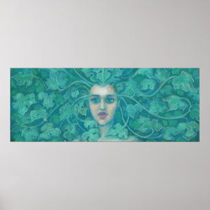 Grönt Dam/Forest Queen, fantasykonst Poster