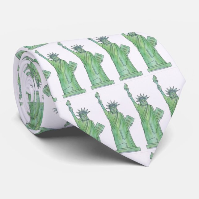 Grönt Dam Liberty Frihetsgudinnan NYC Tie Slips (Rullad)