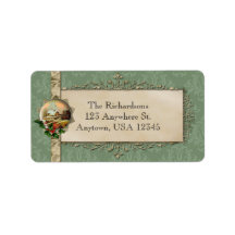 Grönt Damask och Land jul