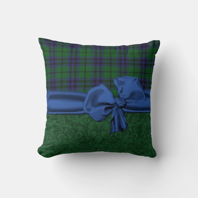 Grönt Damask och Tartan Play Pillow Kudde (Framsida)