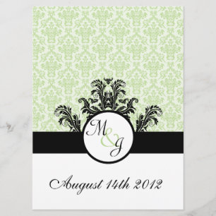 Grönt Damask Wedding Inbjudningar