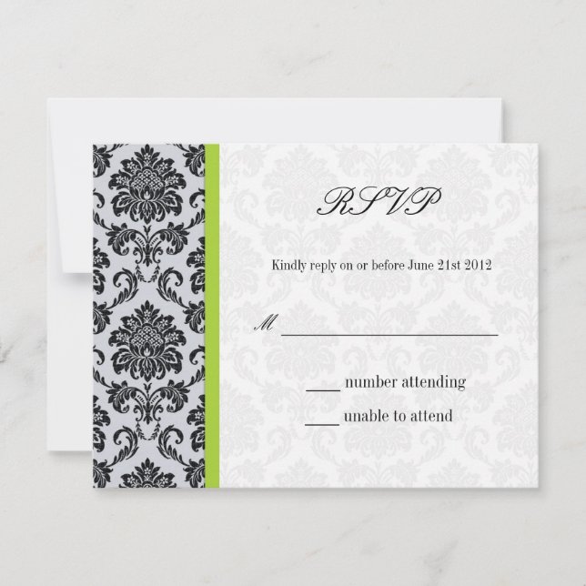 Grönt Damask Wedding OSA (Framsida)