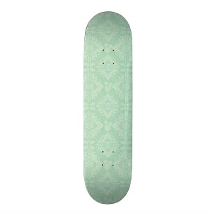 Grönt damastast mönster mini skateboard bräda 18,5 cm
