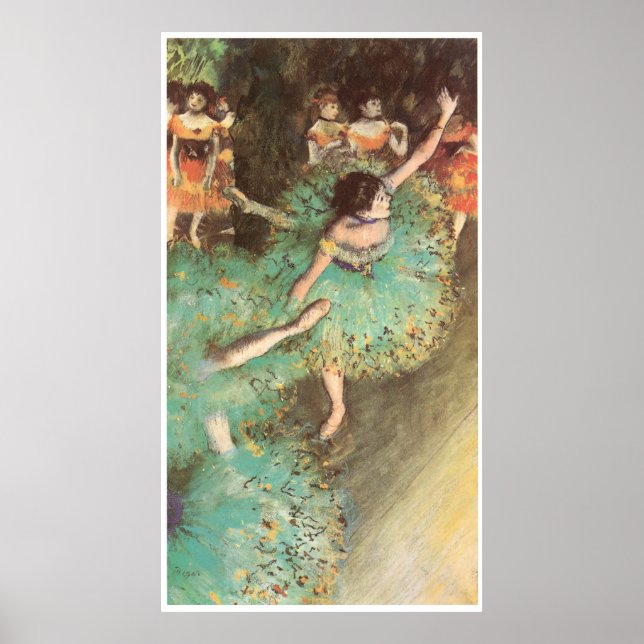 Grönt Dancer.. 1880, Edgar Degas Poster (Framsidan)
