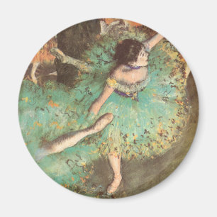 Grönt Dancer by Edgar Degas, Vintage Ballet Magnet