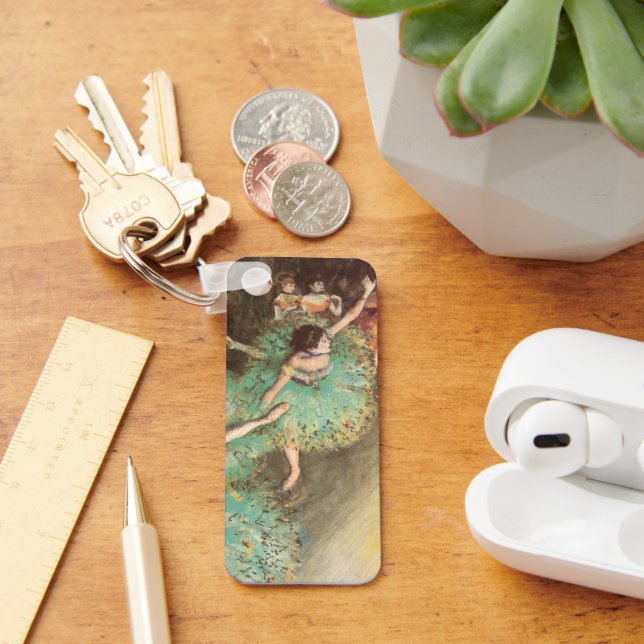 Grönt Dancer by Edgar Degas, Vintage Ballet Nyckelring (Skrivbord)