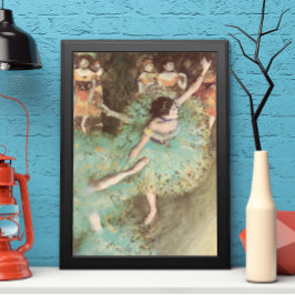 Grönt Dancer by Edgar Degas, Vintage Ballet Poster