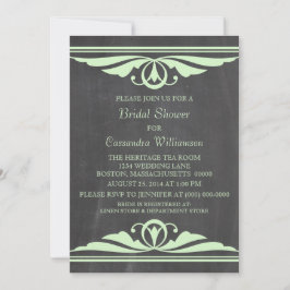 Grönt Deco Chalkboard Möhippa Inbjudan