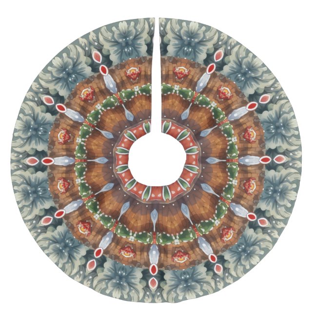 Grönt Dekorativ jul Helgdag Träd Skirt Julgransmatta Borstad Polyester (Framsidan)