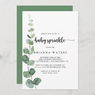 Grönt Delight Eucalyptus Baby Sprinkle Inbjudningar