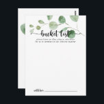 Grönt Delight Eucalyptus Bröllop Bucket List Card Vykort<br><div class="desc">De här grönt-delight-korten med bröllop-bucket är perfekten för en enkel bröllopsmottagning eller möhippa. Konstruktionen har vattenfärgad handdragen elegant botaniskt eukalyptus grenar och löv. Ändra ordalydelsen till kostym vid alla livshändelser. Bucketlistskylten säljs separat.</div>