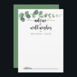 Grönt Delight Eucalyptus Bröllop well Önskemål Rådkort<br><div class="desc">Denna grönt gläder sig åt att man kan få ett enkelt bröllop för att få ett perfekt för att kunna ta ett eukalyptus bröllop väl-rådgivningskort för önskemål. Konstruktionen har vattenfärgad handdragen elegant botaniskt eukalyptus grenar och löv. De här korten är perfekter för bröllop, möhippa, babydusch, studentfest och mycket mer. Anpassa...</div>
