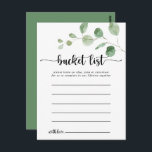 Grönt Delight Eucalyptus Simple Bucket List-kort Vykort<br><div class="desc">De här grönt-glada eucalyptus-korten med enkla bucket-listor är perfekten för en modern bröllopsmottagning eller möhippa. Konstruktionen har vattenfärgad handdragen elegant botaniskt eukalyptus grenar och löv. Ändra ordalydelsen till kostym vid alla livshändelser. Bucketlistskylten säljs separat.</div>