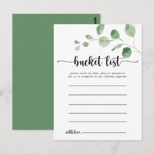 Grönt Delight Eucalyptus Simple Bucket List-kort Vykort