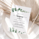 Grönt Delight Eucalyptus Surprise Party Inbjudningar<br><div class="desc">Den här grönten gläder sig över inbjudan till eucalyptus överraskningspartiet är perfekt för en enkel födelsedag,  pension eller någon överraskning för party. Konstruktionen har vattenfärgad handdragen elegant botaniskt eukalyptus grenar och löv.</div>