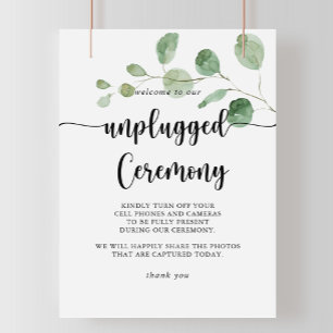 Grönt Delight Eucalyptus Unplugged Ceremony-tecken Poster