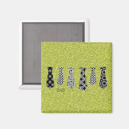 Grönt Denim Black Slipsar PAPPA Office Chef Magnet