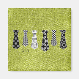 Grönt Denim Black Slipsar PAPPA Office Chef Magnet