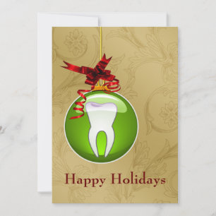 grönt Dentist Helgdagskort Julkort