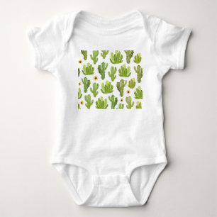Grönt Desert Cactus: Vattenfärgssömlös T Shirt