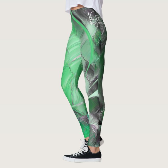 Grönt Designer Leggings (Vänster)