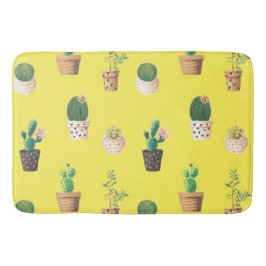 Grönt Dessert Succulent Cactus in Pots Badrumsmatta