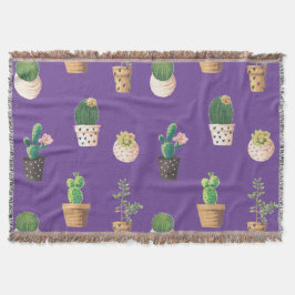 Grönt Dessert Succulent Cactus in Pots Filt