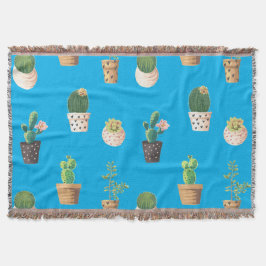 Grönt Dessert Succulent Cactus in Pots Filt