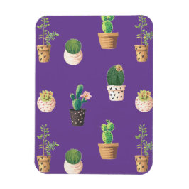 Grönt Dessert Succulent Cactus in Pots Magnet