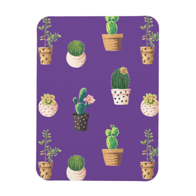 Grönt Dessert Succulent Cactus in Pots Magnet (Vertikal)