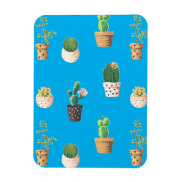 Grönt Dessert Succulent Cactus in Pots Magnet