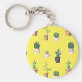 Grönt Dessert Succulent Cactus in Pots Nyckelring