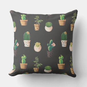 Grönt Dessrt Succulent Cactus in Pots Kudde