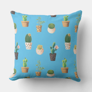 Grönt Dessrt Succulent Cactus in Pots Kudde