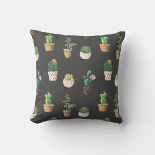 Grönt Dessrt Succulent Cactus in Pots Kudde