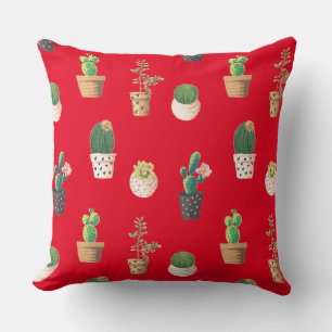 Grönt Dessrt Succulent Cactus in Pots Kudde
