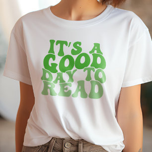 Grönt Det är en Bra dag att läsa Bok Älskare T Shirt