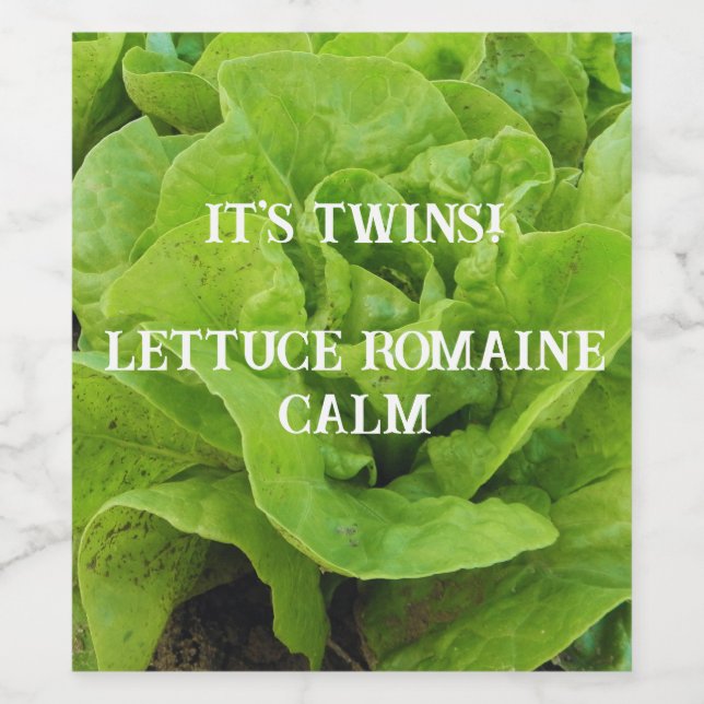 Grönt Det är Twillingar Vin-etikett Vinflaska Etikett (Singel etikett)