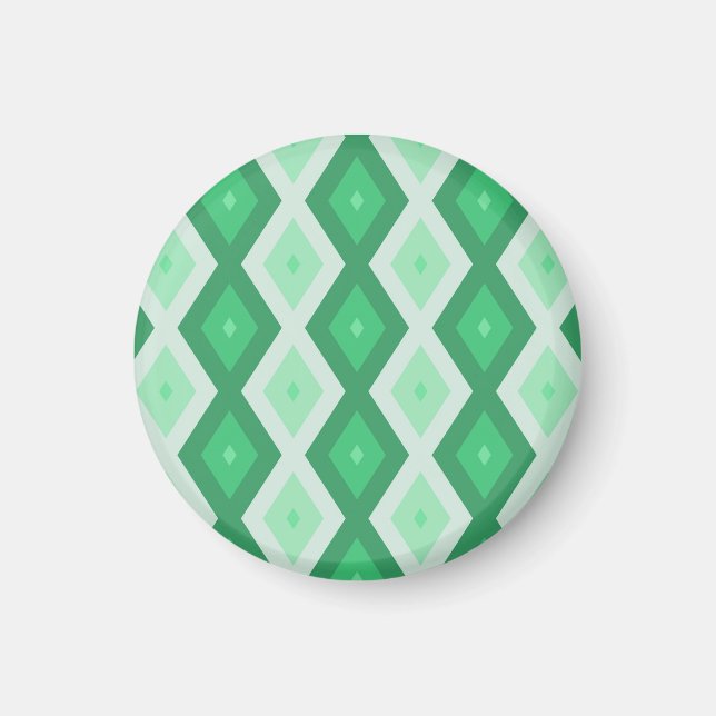 Grönt, diamant mönster magnet (Framsidan)