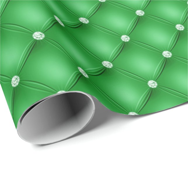 Grönt diamantjulspapper presentpapper (Rullad Hörn)