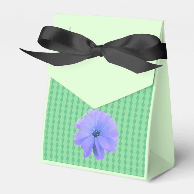 Grönt diamantmönster lila blomma presentaskar (Framsidan Sidan)