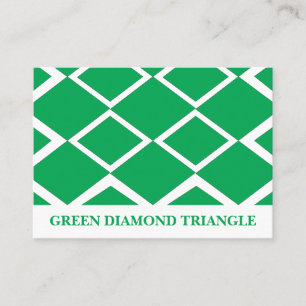 Grönt Diamond Triangle Geometric Mönster Visitkort
